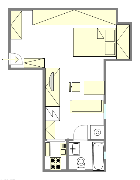 Apartment Theatre District - Interactive plan