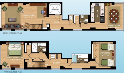双层公寓 Sutton - 平面图