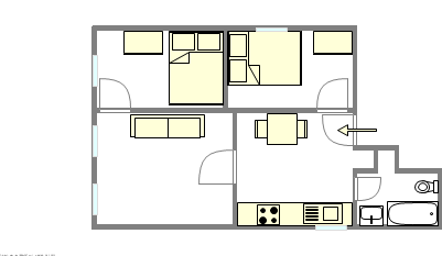 Wohnung East Village - Interaktiven Plan