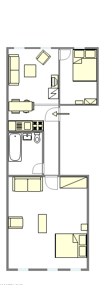 Apartamento Bedford Stuyvesant - Plano interativo