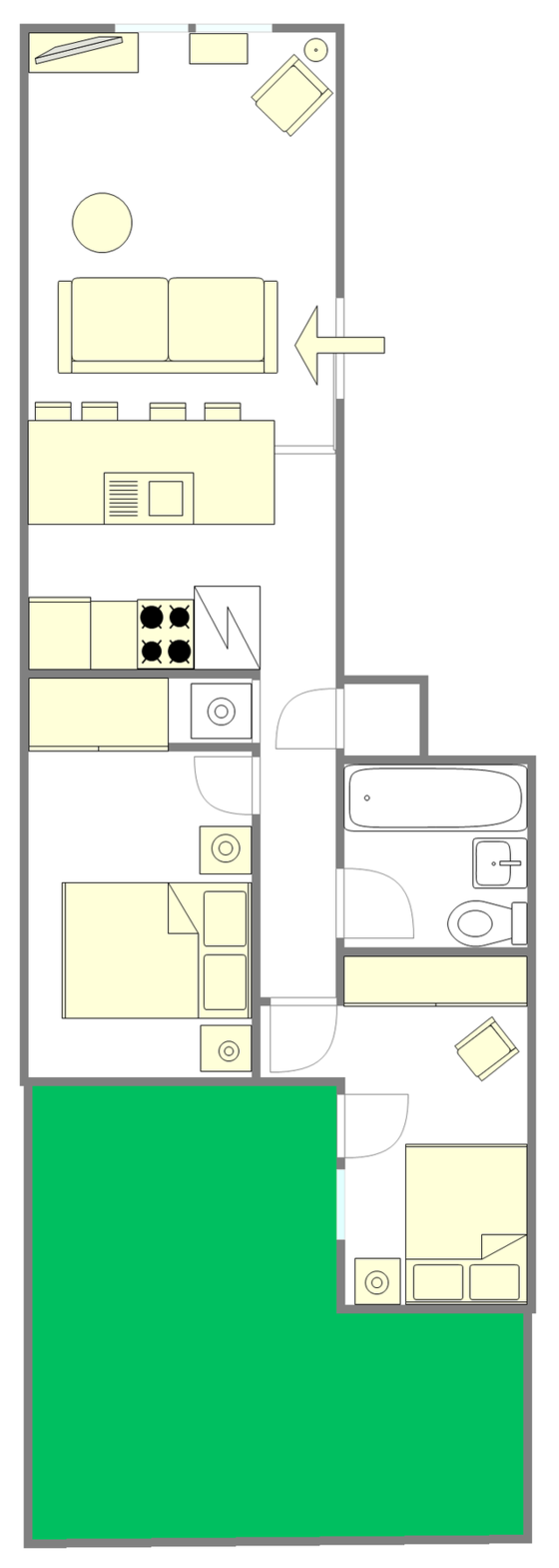 Apartamento Crown Heights - Plano interactivo