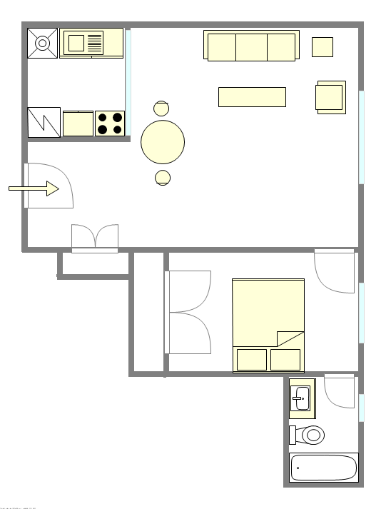 Apartment Theatre District - Interactive plan