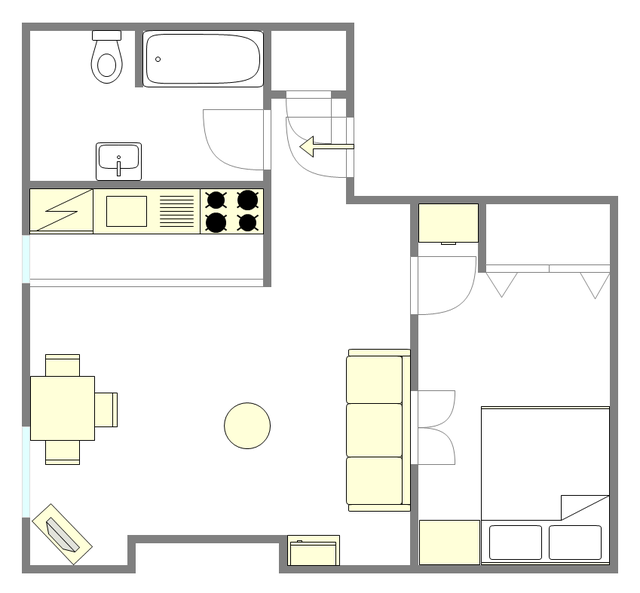 Wohnung Fashion District - Interaktiven Plan