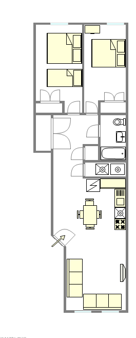 公寓 Harlem - 平面图