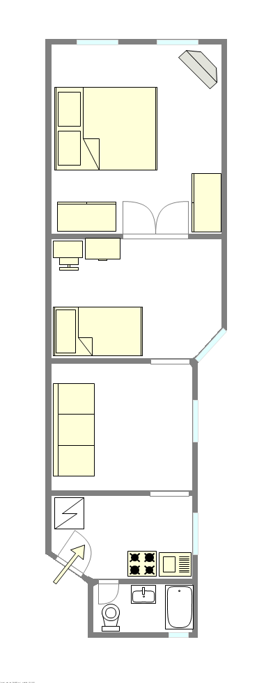 Wohnung Theatre District - Interaktiven Plan