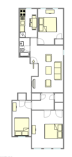 Apartamento Bedford Stuyvesant - Plano interactivo