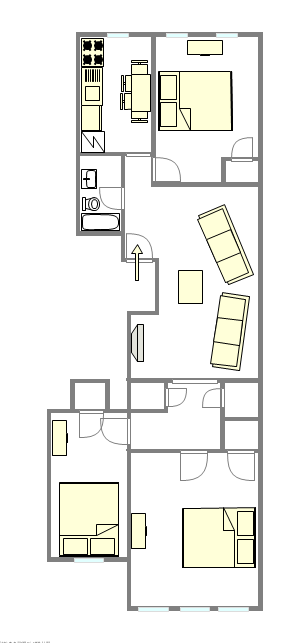 Wohnung Bedford Stuyvesant - Interaktiven Plan