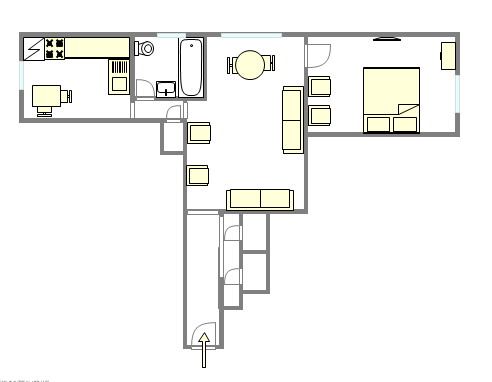 Wohnung East Village - Interaktiven Plan