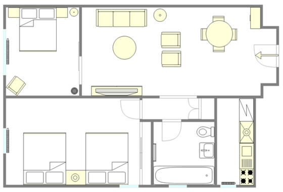 Apartment Theatre District - Interactive plan