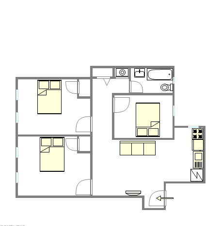 Apartamento East Harlem - Plano interactivo