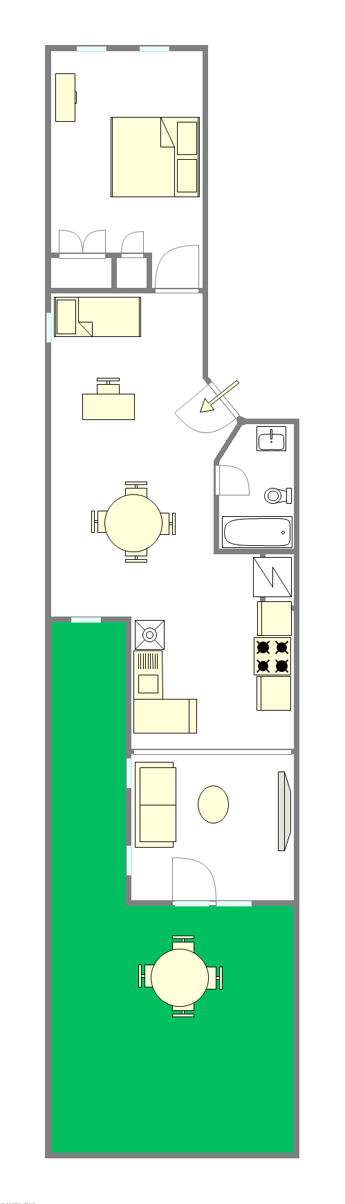 Appartement Park Slope - Plan interactif