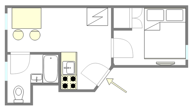 Apartment Fashion District - Interactive plan