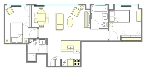 Modern residence Upper West Side - 平面图