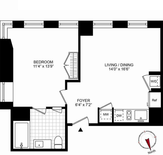 Квартира Theatre District - Интерактивный план