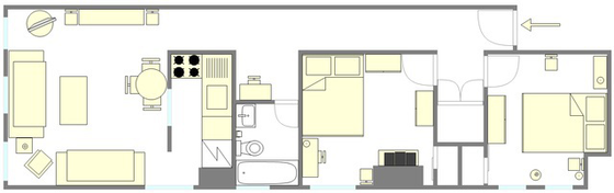Apartment East Village - Interactive plan