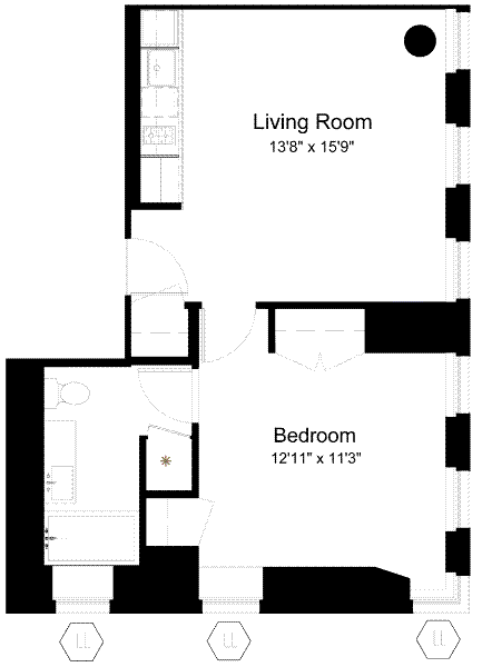 Apartment Theatre District - Interactive plan