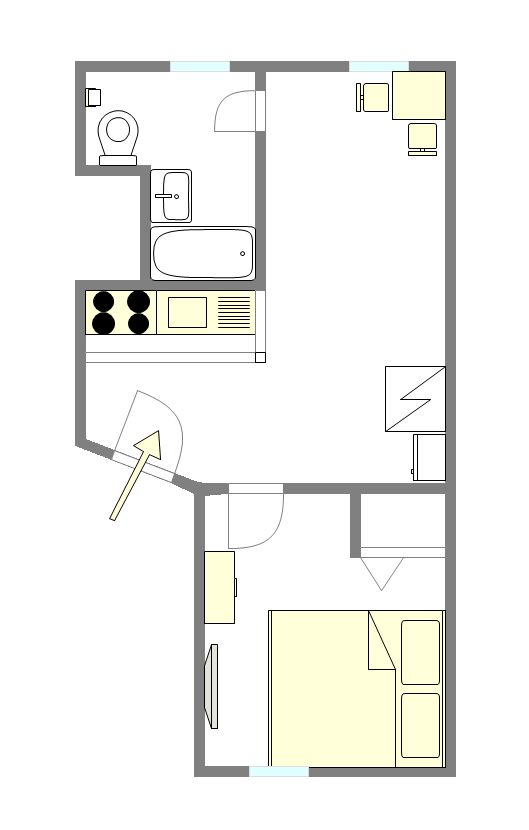 Apartment Fashion District - Interactive plan