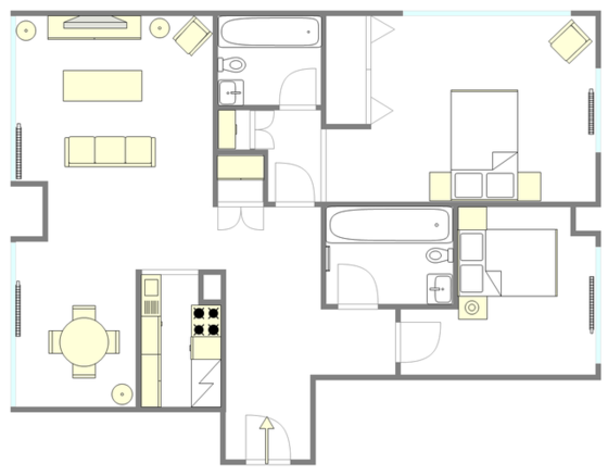 Apartment Theatre District - Interactive plan
