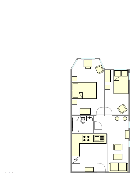 Wohnung Bushwick - Interaktiven Plan