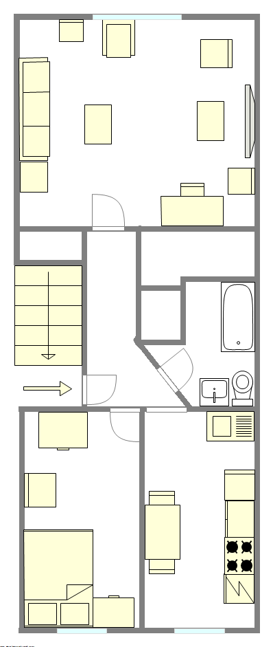 Appartement Park Slope - Plan interactif