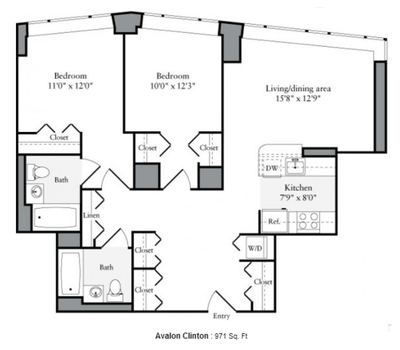 Apartment Hell's Kitchen - Interactive plan
