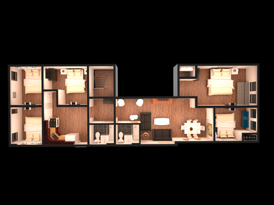 Wohnung China Town - Interaktiven Plan