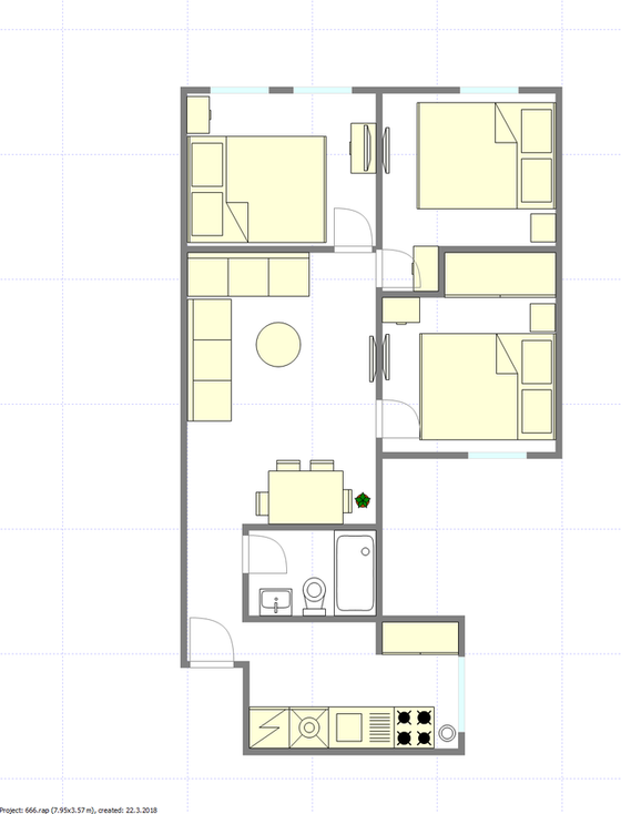 Wohnung China Town - Interaktiven Plan