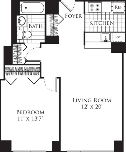 Apartment Hell's Kitchen - Interactive plan