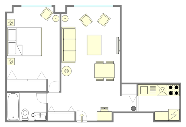 Appartement Theatre District - Plan interactif