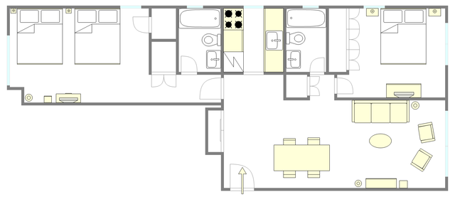 Appartement Theatre District - Plan interactif