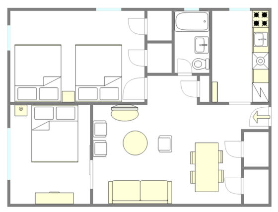 Apartment Theatre District - Interactive plan