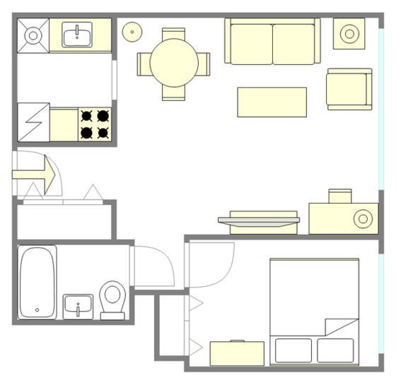 Квартира Theatre District - Интерактивный план