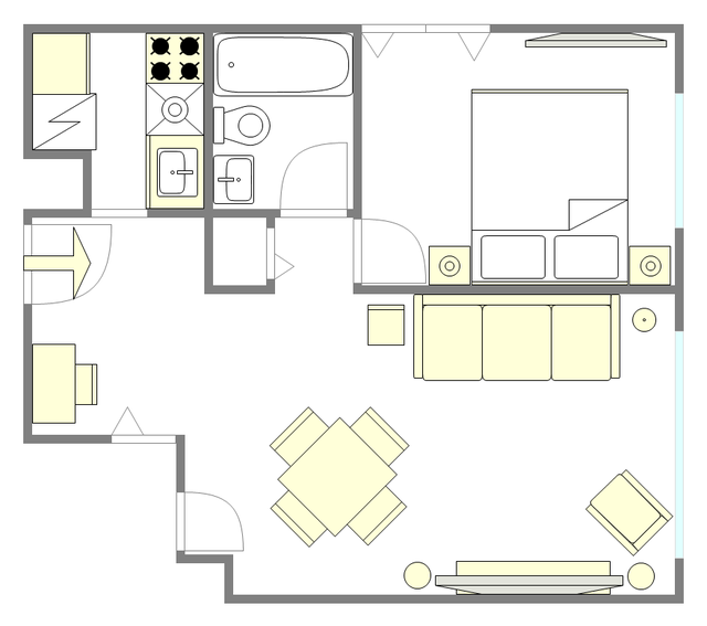 Apartment Theatre District - Interactive plan