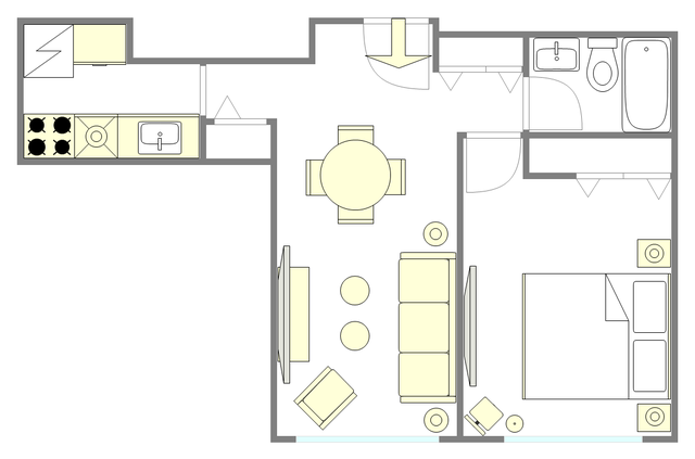 Apartment Theatre District - Interactive plan