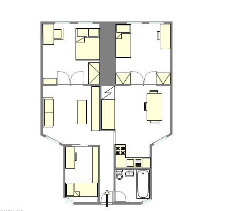 Wohnung East Village - Interaktiven Plan