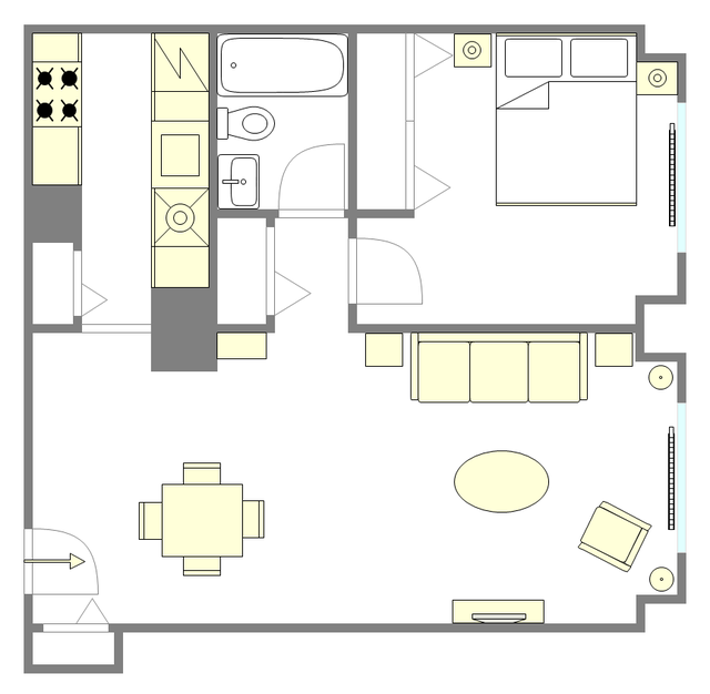 Appartamento Theatre District - Piantina interattiva