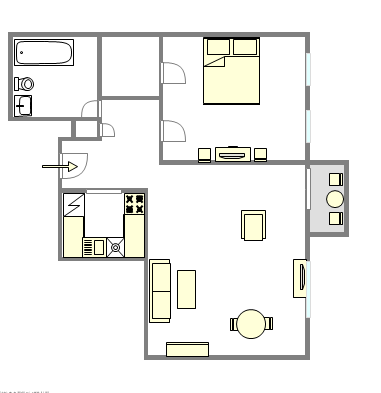 Wohnung West Village - Interaktiven Plan