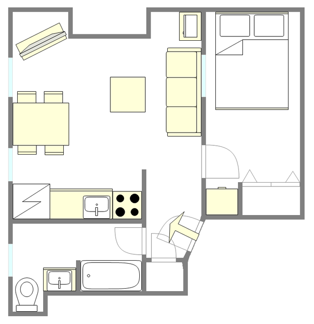 Appartement Fashion District - Plan interactif