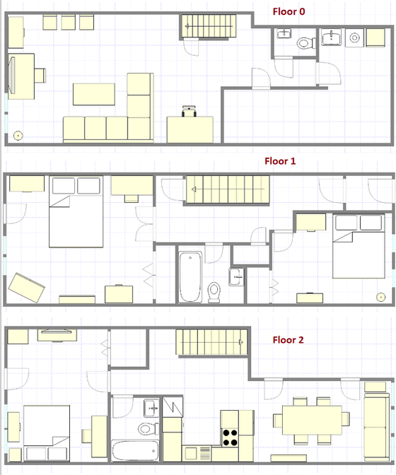 三层式公寓 Upper West Side - 平面图