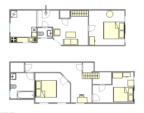 双层公寓 Upper West Side - 平面图