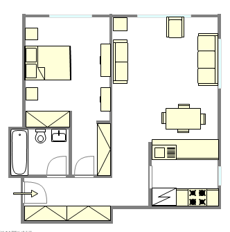 Appartement Theatre District - Plan interactif