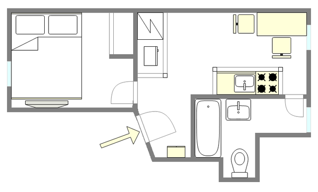 Wohnung Fashion District - Interaktiven Plan