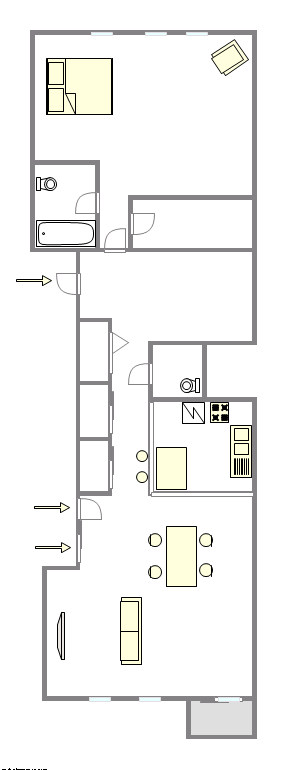 Apartamento Clinton Hill - Plano interativo