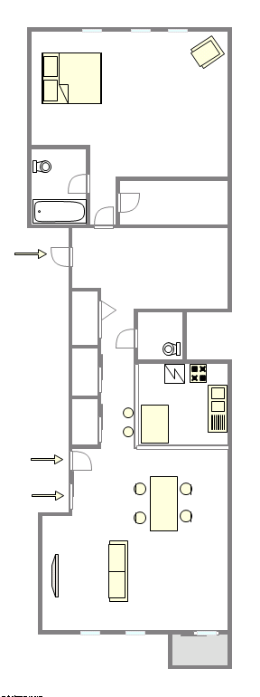 Apartamento Clinton Hill - Plano interactivo