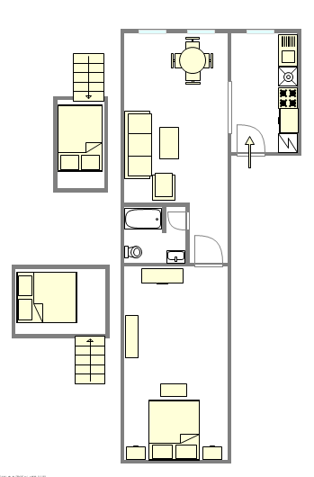 公寓 East Village - 平面图
