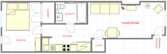 Apartamento Bedford Stuyvesant - Plano interativo